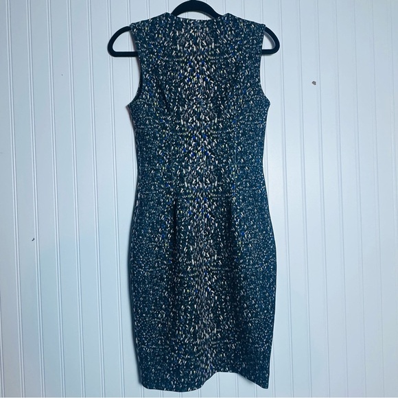 Yigal Azrouel - Speckled Multi Print Zippered Sheath Dress Sz 4 Sleeveless - Picture 6 of 13